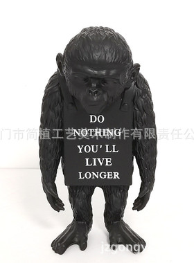 艺术植家居现货banksy班克西猩猩摆件家居软装软饰工艺品雕塑简