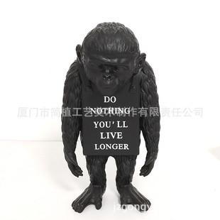 艺术植家居现货banksy班克西猩猩摆件家居软装软饰工艺品雕塑简