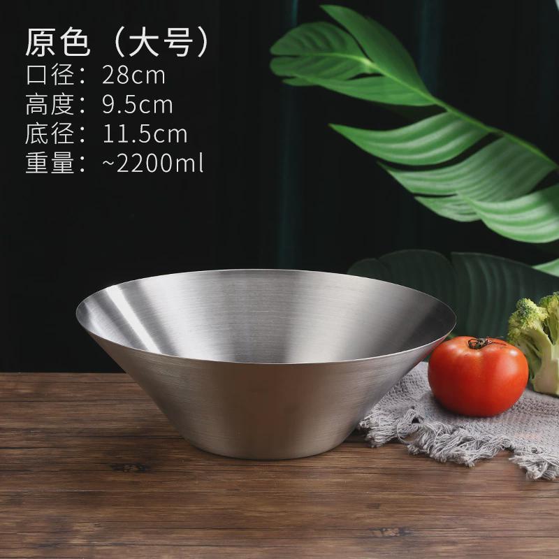 不锈钢碗五个装韩式餐具不锈钢喇叭碗日式拉面碗沙拉碗泡面碗