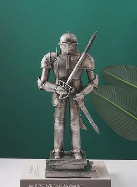 铠甲人勇士士兵工业风复古摆件金属酒吧西餐厅台球厅装饰摆设个性