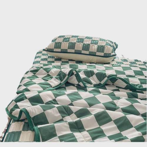 简约波点乳胶冰丝凉席四件套夏季空调软席乳胶凉席三件套可水洗