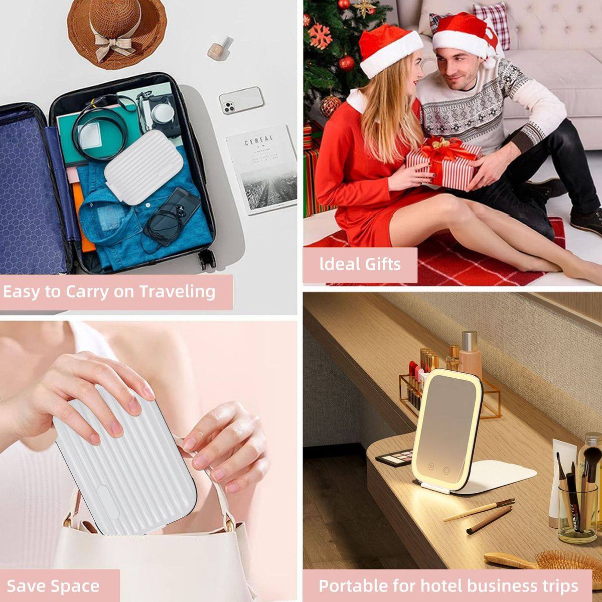 新款折叠便携台式定制礼品镜网红美容镜子桌面led化妆镜梳妆镜,家庭/个人清洁工具,随身化妆镜,淘宝优惠券,粉丝福利购,淘宝优惠卷