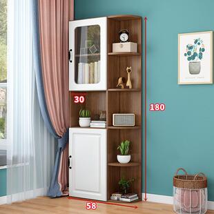 实木边柜客厅靠墙书柜陈列柜角落转角书架一体卧室酒柜飘窗收新品