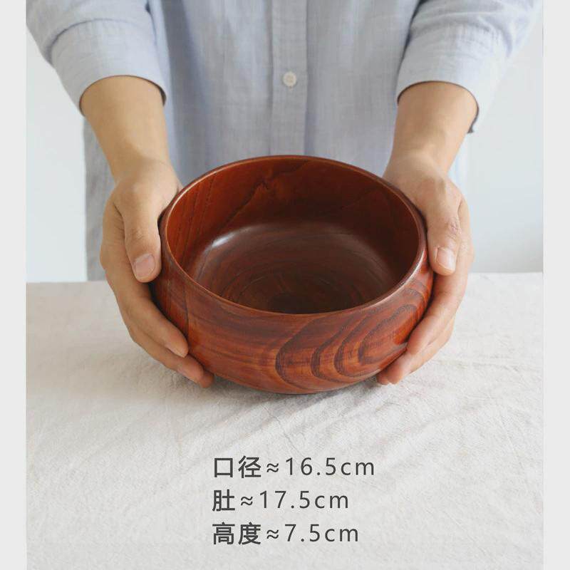 中式实木木碗木钵木头盆家用大号汤碗沙拉碗水果盘汤碗餐具