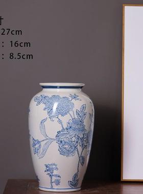 水培景德镇青花瓷花瓶创意新中式家居插花花器装饰品陶瓷花瓶摆件