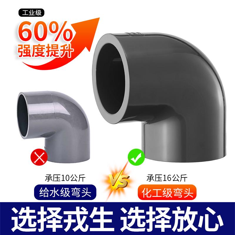 戎生ABK UPVC弯头90度内插直角弯头PVC水管配件dn20 25管件接头
