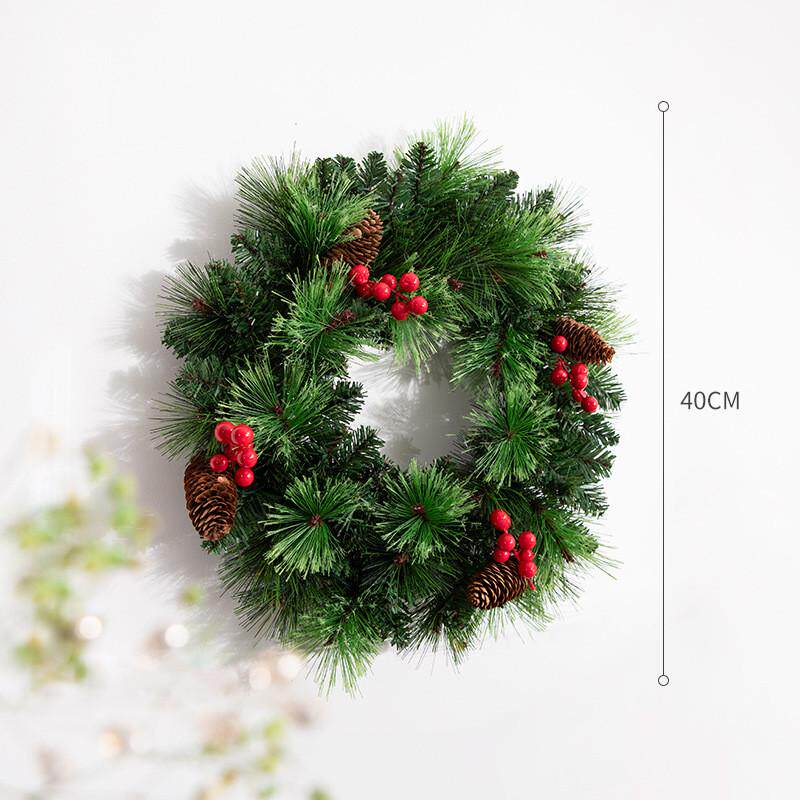 加密装饰品花环藤条2024新款圣诞仿真桌面摆件挂件ins风圣诞树款