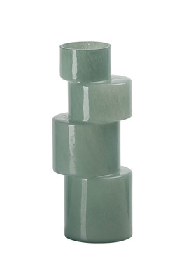 现代轻奢透明彩色竹节玻璃花瓶客厅样板房会所设计师装饰花器摆件