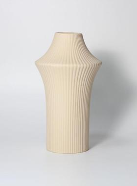 现货北欧创意简约条纹陶瓷创意客厅装饰品花瓶摆件花插