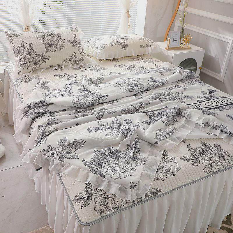 空调被软席2024新款冰丝凉席床裙款公主风女生夏天水洗夏凉被子子