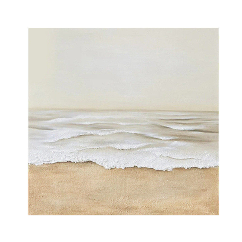 轻法式奶油风客厅装饰画高级感轻奢大白墙面挂画日出手绘油画餐厅