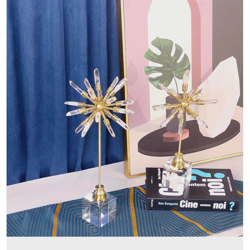 玛瑙石轻奢黄铜现代招财水晶摆件高档客人玄关电视柜家居装饰品