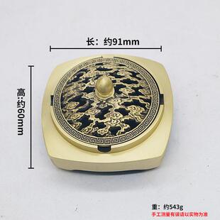 创意黄铜烟灰缸带盖个性烟缸家用客厅办公室中式茶几桌面精美摆件