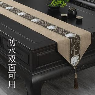 新中式垫布禅意防水茶席茶台布艺长条电视柜茶几桌布茶桌桌旗床旗