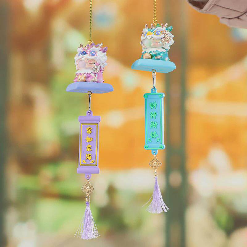 好寓意国潮风瑞龙吉祥车挂装饰品钥匙扣包包挂件精致小礼品批发