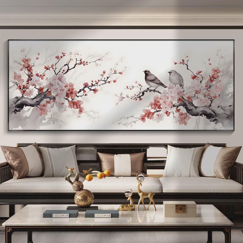 客厅山水画风景挂画新中式沙发背景墙装饰画聚宝盆茶室办公室壁画