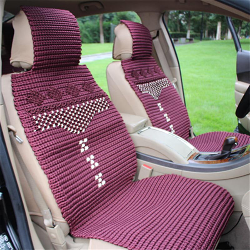 热销全包冰丝仿手编汽车座垫透气耐用防滑底部天蚕丝编织汽车坐垫
