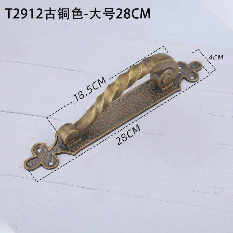 欧式黄铜对开明装门把手宴会厅玻璃门把手房间卧室木门复古门拉手
