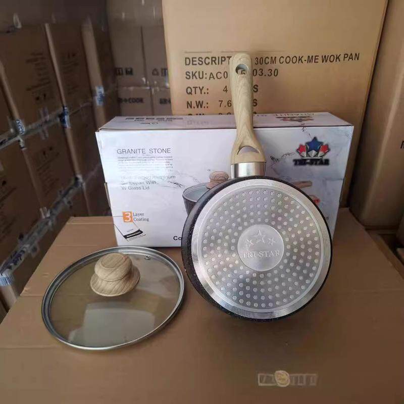 麦饭石不粘奶锅高端出欧品质货18CM不粘奶锅宝宝辅食锅礼品锅具