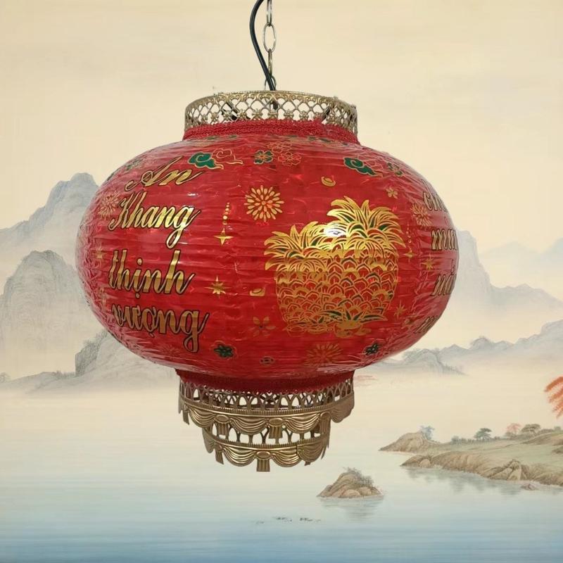 中式国庆节拉丝pvc灯笼铁口灯笼新款假日大门阳台灯笼饭店印字