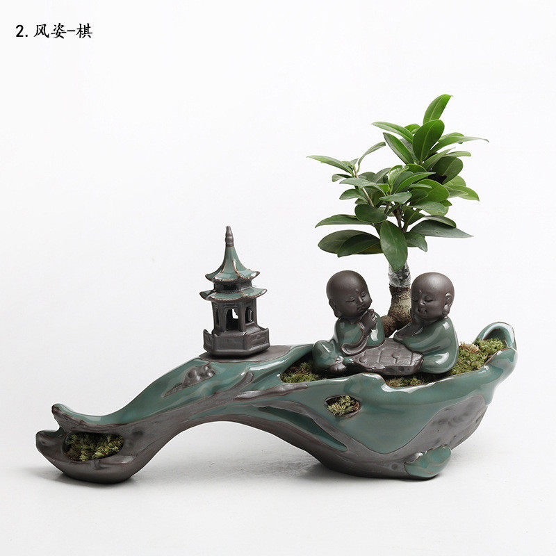 中国风禅韵哥窑组合盆陶瓷花盆创意室内桌面绿植盆栽多肉文竹盆栽,鲜花速递/花卉仿真/绿植园艺,花盆,淘宝优惠券,粉丝福利购,淘宝优惠卷