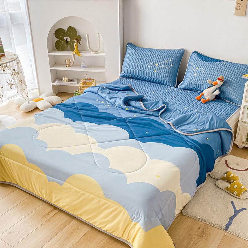 8dwl夏季可冰丝凉席四件套乳胶机洗家用床席夏凉被空调席被可折叠