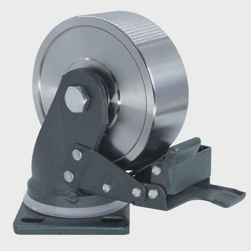 超重型耐磨抗压全钢定向万向轮4/5/6/8寸加厚支架手推车轱辘脚轮