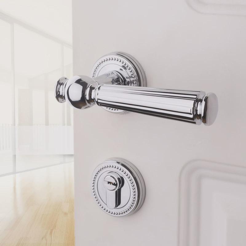 依佰利美式金色轻奢门锁分体室内北欧式法式卧室静音双开门门把手