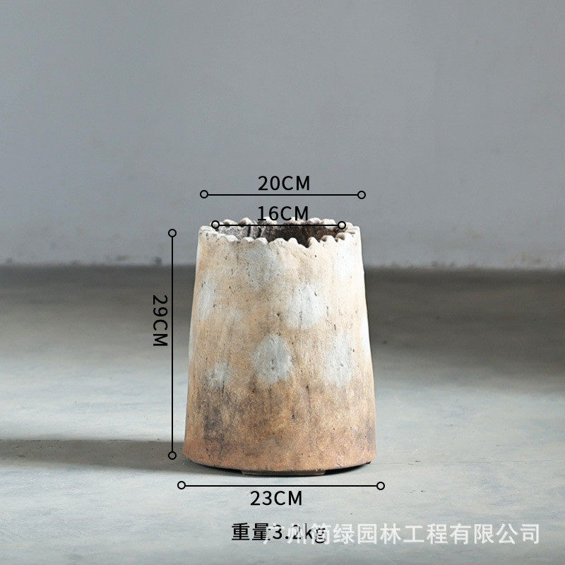 艺术泥花盆欧美现代镁客厅商场室内外落地复古清新特大型号绿植盆