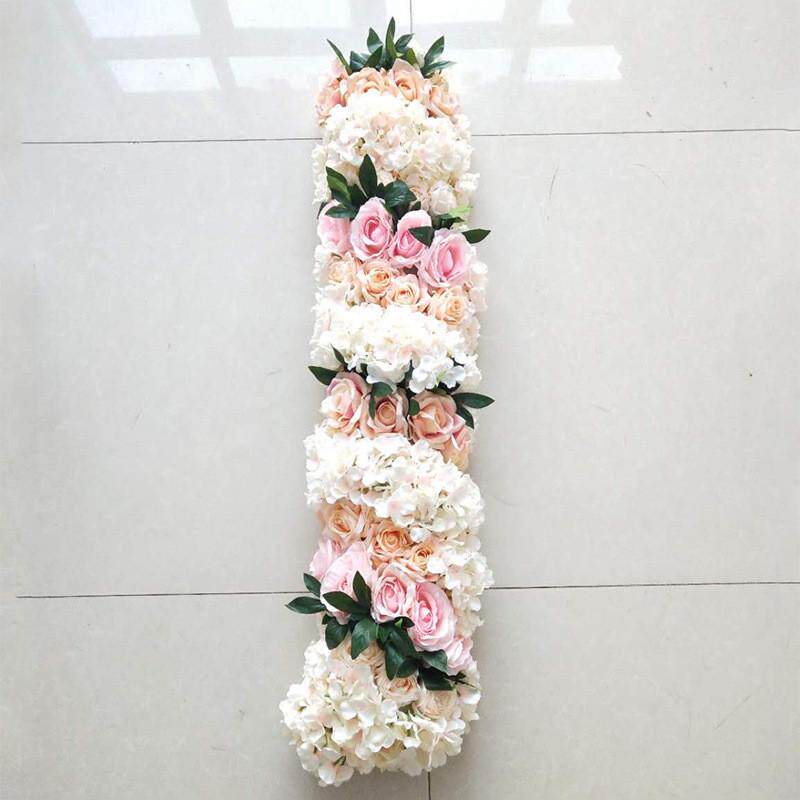 新品1米长款花排婚礼t台假花拱门婚庆仿真花排花婚庆用品玫瑰路引