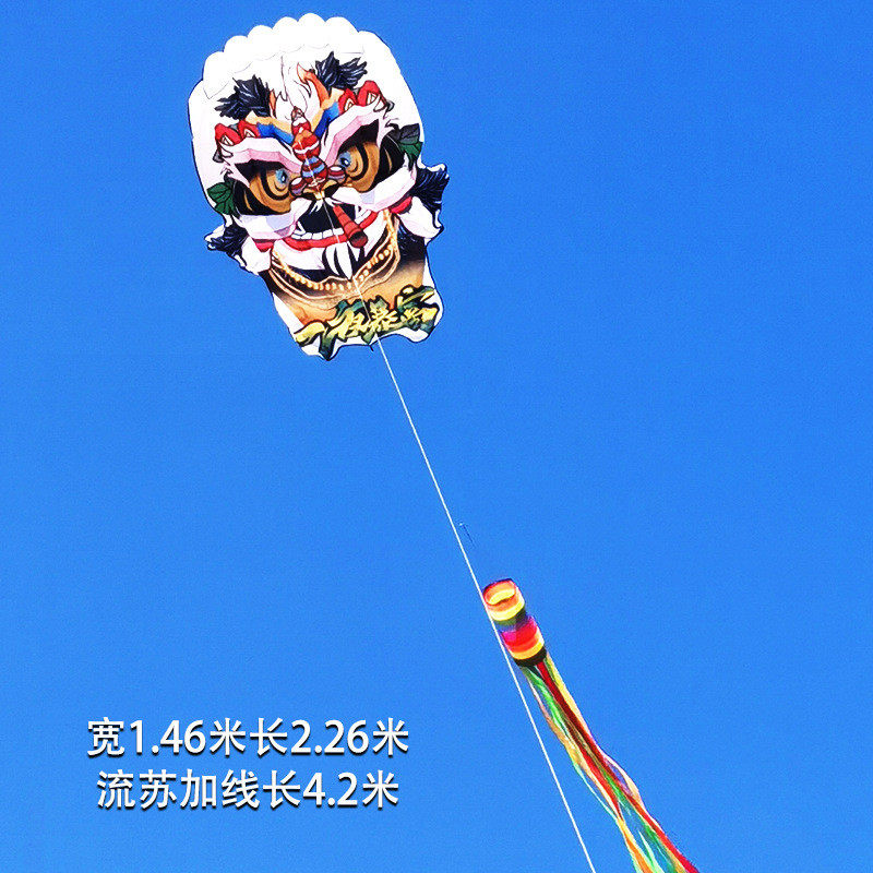 软体风筝3d立体高档大型无骨一夜暴富狮子头大人专用微风易飞潍坊