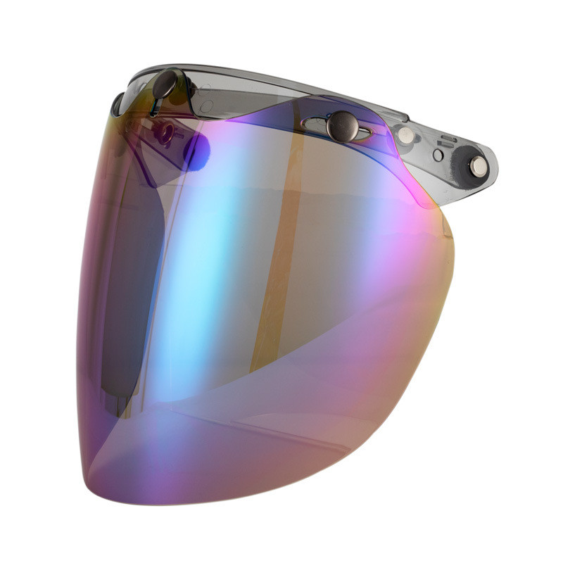 摩托车电动车头盔半盔三扣式防风镜片复古头盔直面泡泡镜片