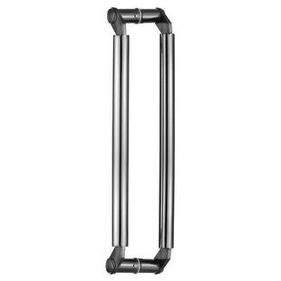 不锈钢玻璃门拉手黑钛金刀头斜装修脚大门把手304欧式有框门木门