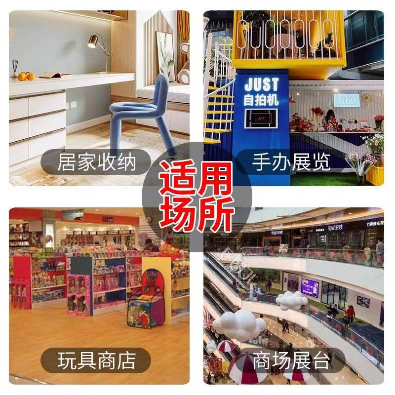 创意实木多格收纳盒儿童玩具小汽车壁挂收纳架多宝格原木色松木架