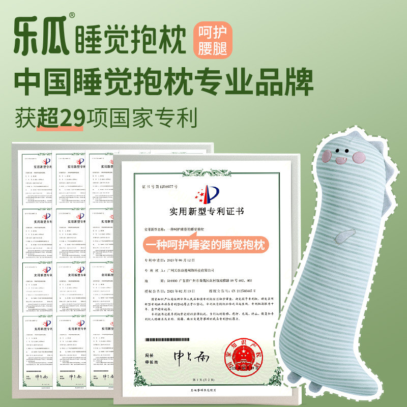 2XPJ恐龙冰丝抱枕女生夹腿睡觉长条大人床上可爱靠枕冰凉夏季专用