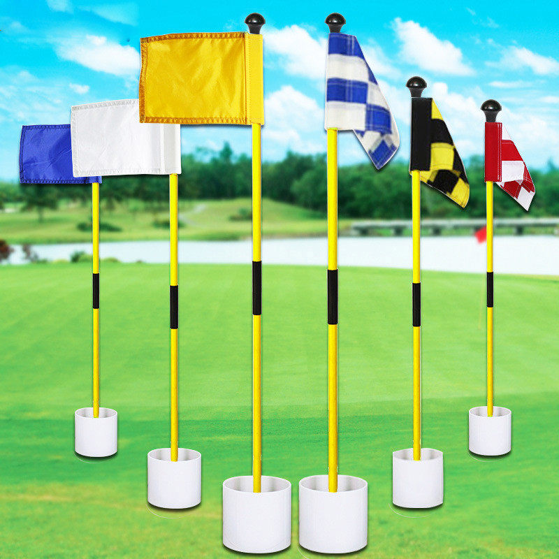 高尔夫果岭旗杆洞杯可拆卸旗帜推杆练习旗杆面旗标塑料旗套装golf