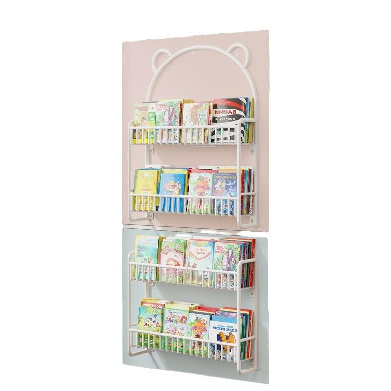热销儿童书架挂墙上置物架绘本落地墙面书柜落地收纳架铁艺小宝宝