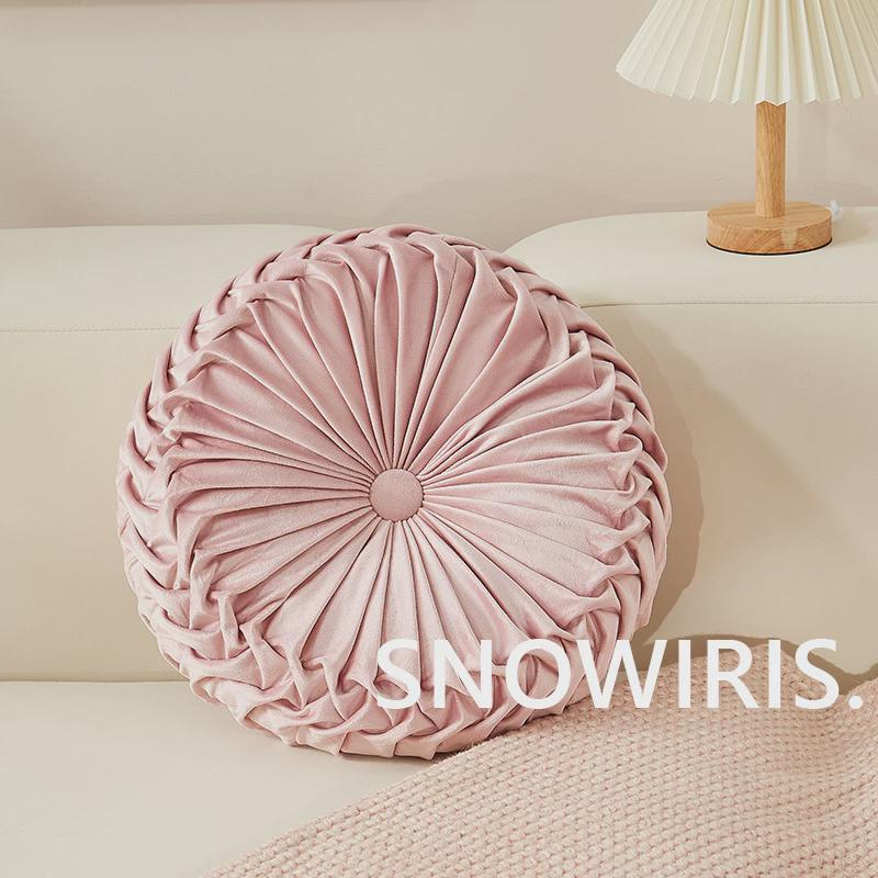 i9ek法式简约抱枕客厅沙发圆形靠垫南瓜坐垫腰枕民宿软装枕套ins