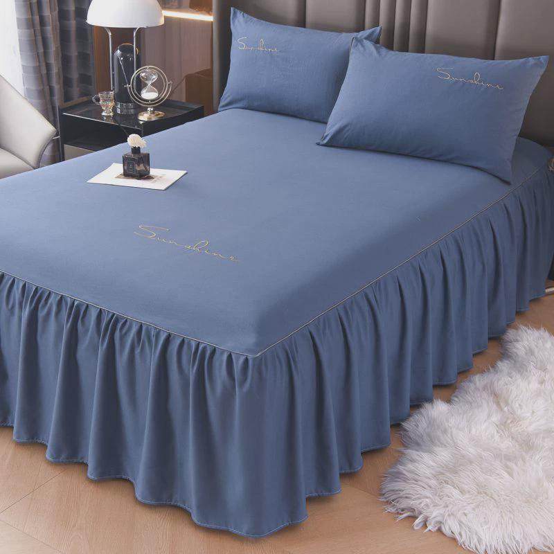 床罩四件套红色加厚床裙单件三件套床套婚庆床笠裙式新四季通用