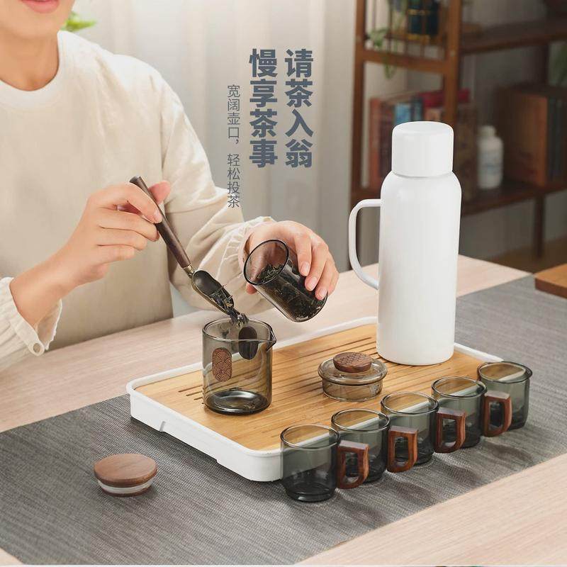 高硼硅玻璃泡茶壶功夫茶具保温壶家用不锈钢闷茶壶套装旅行茶具