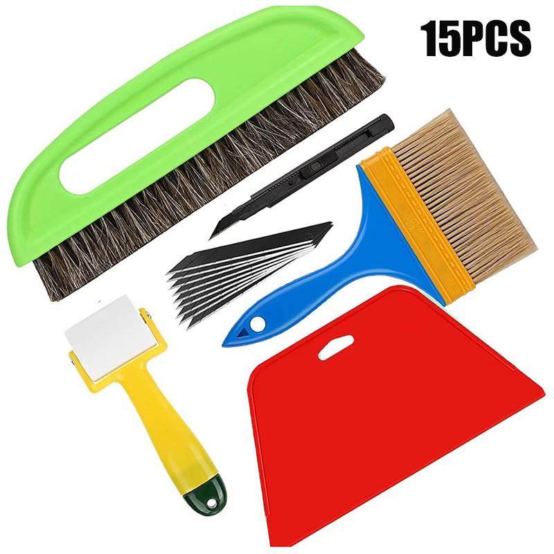 15件套墙壁贴膜刮板墙纸工具，包括墙纸刷、刮刀、墙纸、滚筒、切,标准件/零部件/工业耗材,其他五金件,淘宝优惠券,粉丝福利购,淘宝优惠卷