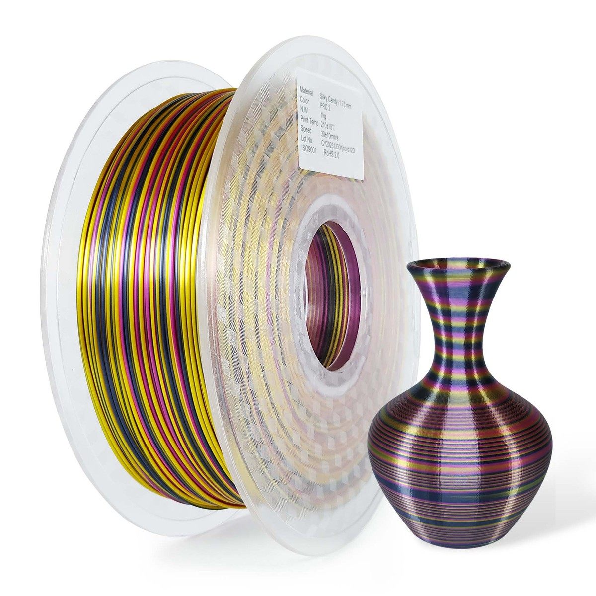 辰龙三维3D打印耗材丝绸彩虹糖快速渐变扭纹1.75mm1kg3D打印材料,办公设备/耗材/相关服务,3D打印机耗材,淘宝优惠券,粉丝福利购,淘宝优惠卷