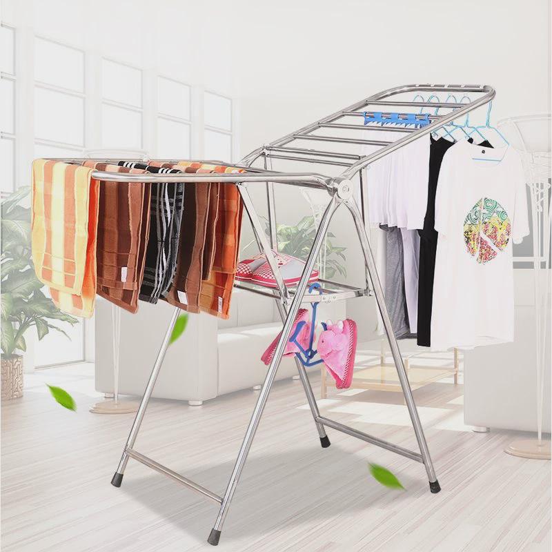 可落地翼形不锈钢家用室内阳台衣架晒被子挂衣架折叠晾衣架定制