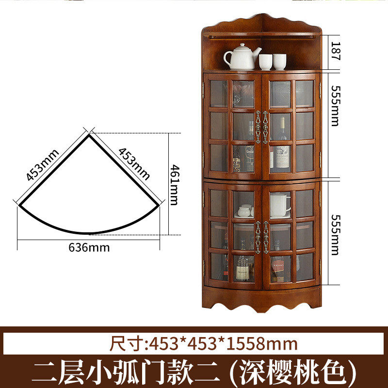 实木角柜三角柜墙角柜客厅转角置物架欧式美式酒柜边柜拐角柜靠墙