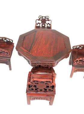 红木家具模型红酸枝摆家具微型家具木质微缩八仙桌八边角太师椅