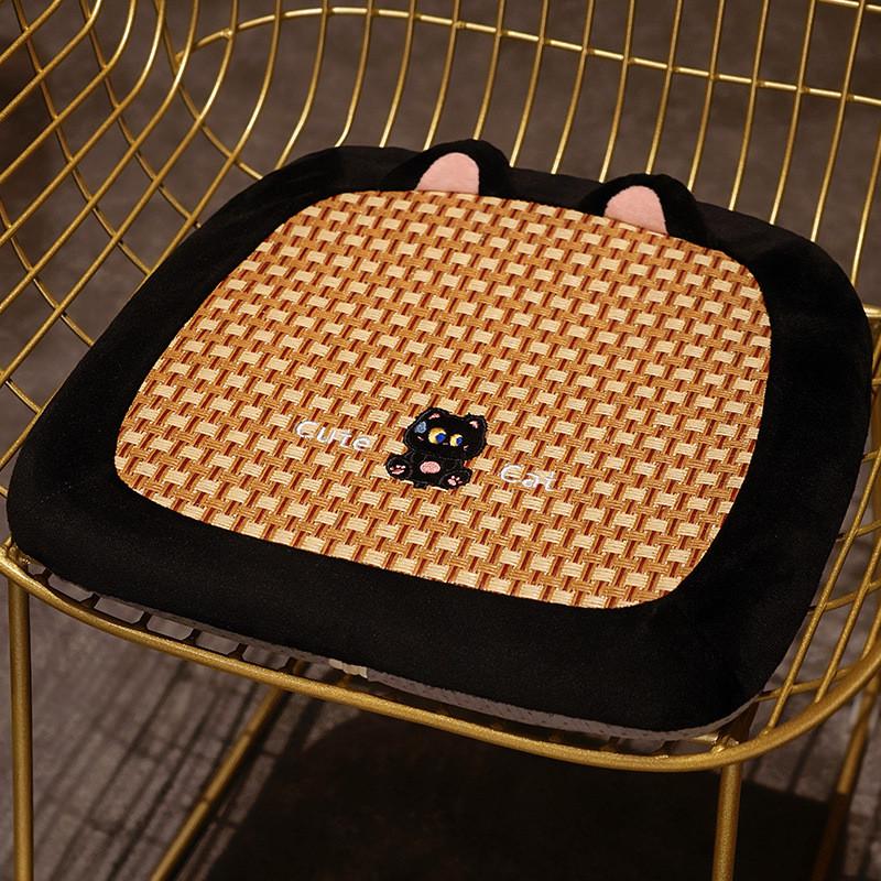 可爱凉席坐垫加厚夏季马蹄形屁股垫垫子餐椅垫可拆洗办公室久坐