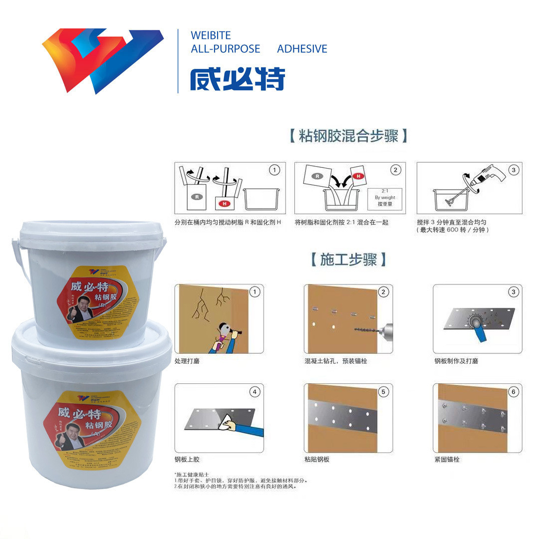 威必特粘钢胶结构胶建筑材料加固胶钢板粘贴胶一组20KG包钢用胶