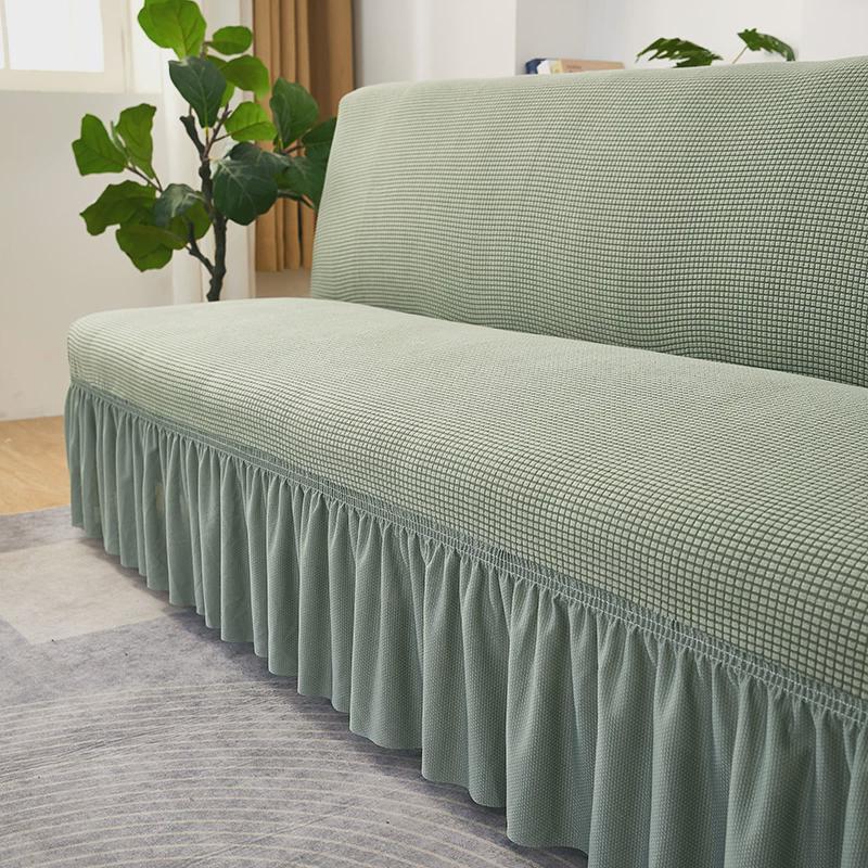 a524沙发套全包卍裙边套无扶手沙发折叠床套一体式防猫抓加厚能保