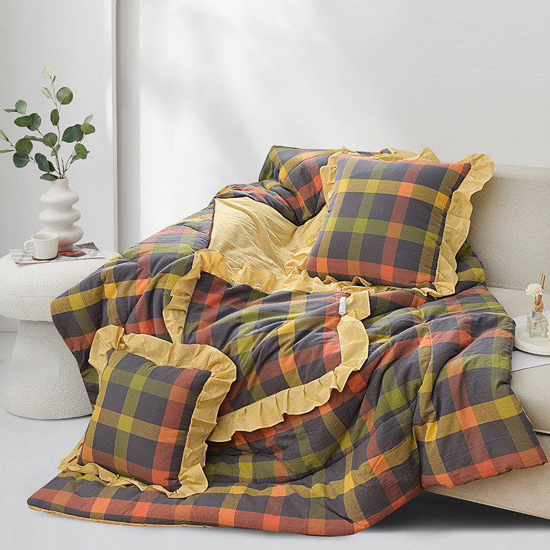 全棉抱枕被子两用办公室二合一午睡小毯子四季通用可机洗汽车抱枕