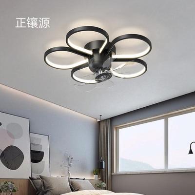 跨境卧室摇头风扇灯现代简约餐厅儿童房花朵静音吸顶灯扇一体灯具